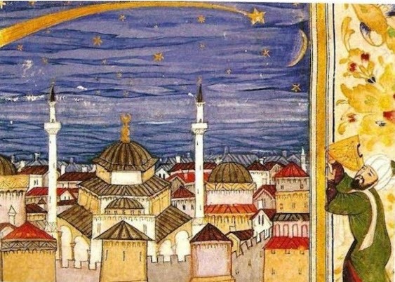 The Great Comet, passing above the Bosphorus, Istanbul
